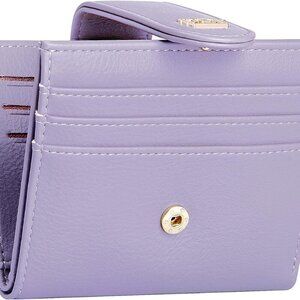 Small Wallet for Women Slim Bifold Card Holder Zipper Coin Pocket Minimalist